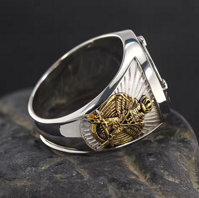 33rd Degree Scottish Rite Ring - Ancient Free And Accepted Masons Sterling Silver - Bricks Masons