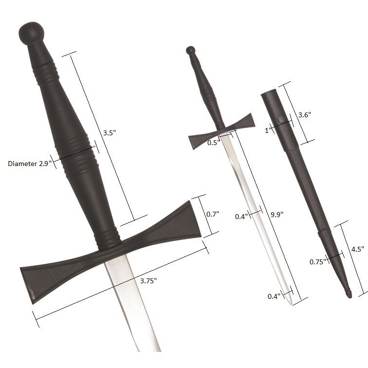 Universal Dagger - Black Hilt and Black Scabbard - Bricks Masons
