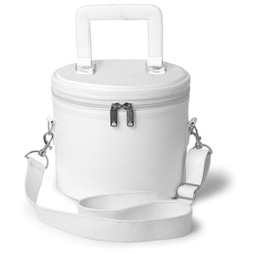 Masonic Fez Case - Imitation White Leather With Strap & Handle - Bricks Masons