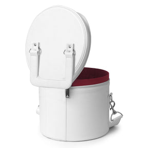 Masonic Fez Case - Imitation White Leather With Strap & Handle - Bricks Masons