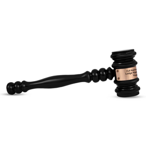 Universal Gavel - Black Handcrafted Wood Customization - Bricks Masons