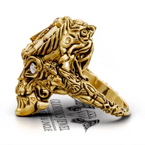 Master Mason Blue Lodge Ring - Skull Shape Various Colors & Materials - Bricks Masons