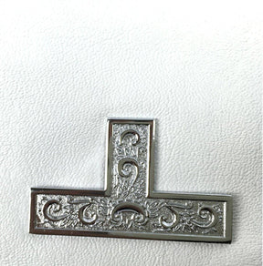 Worshipful Master Mark English Regulation Apron - Sky Blue & Maroon Moire - Bricks Masons