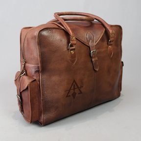 Council Travel Bag - Genuine Brown Leather - Bricks Masons