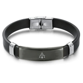 Council Bracelet - Steel & Leather - Bricks Masons