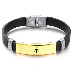 Council Bracelet - Steel & Leather - Bricks Masons