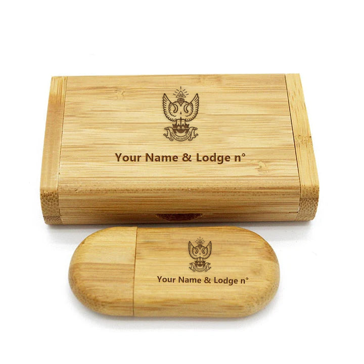 33rd Degree Scottish Rite USB Flash Drives - Wings Up Various Wood Colors - Bricks Masons