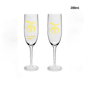 Shriners Champagne Flute - 2 Pieces Set - Bricks Masons