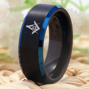 Master Mason Blue Lodge Ring - Black Stone Color - Bricks Masons