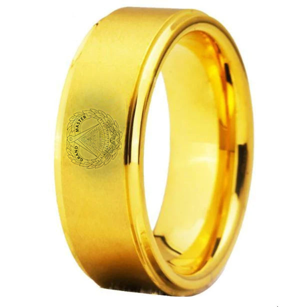 Grand Master Blue Lodge Ring - Gold Tungsten - Bricks Masons