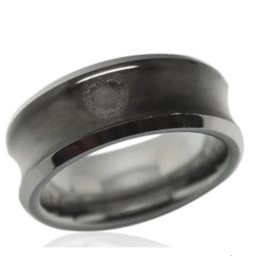 Grand Master Blue Lodge Ring - Black Concave Tungsten - Bricks Masons