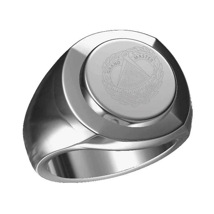 Grand Master Blue Lodge Ring - Sterling Silver - Bricks Masons