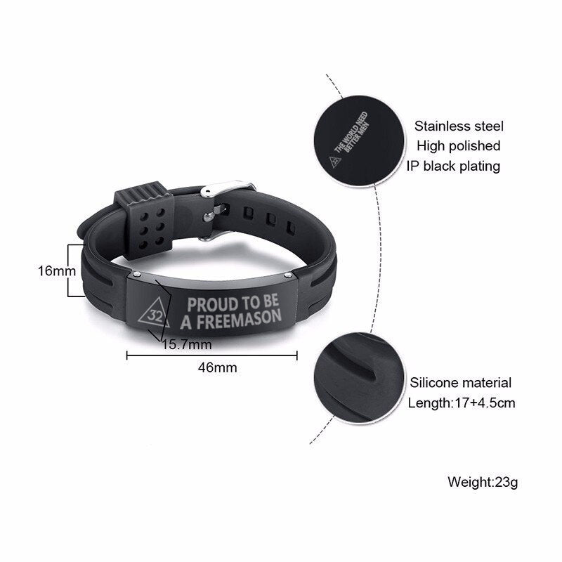 32nd Degree Scottish Rite Bracelet - Silicone - Bricks Masons