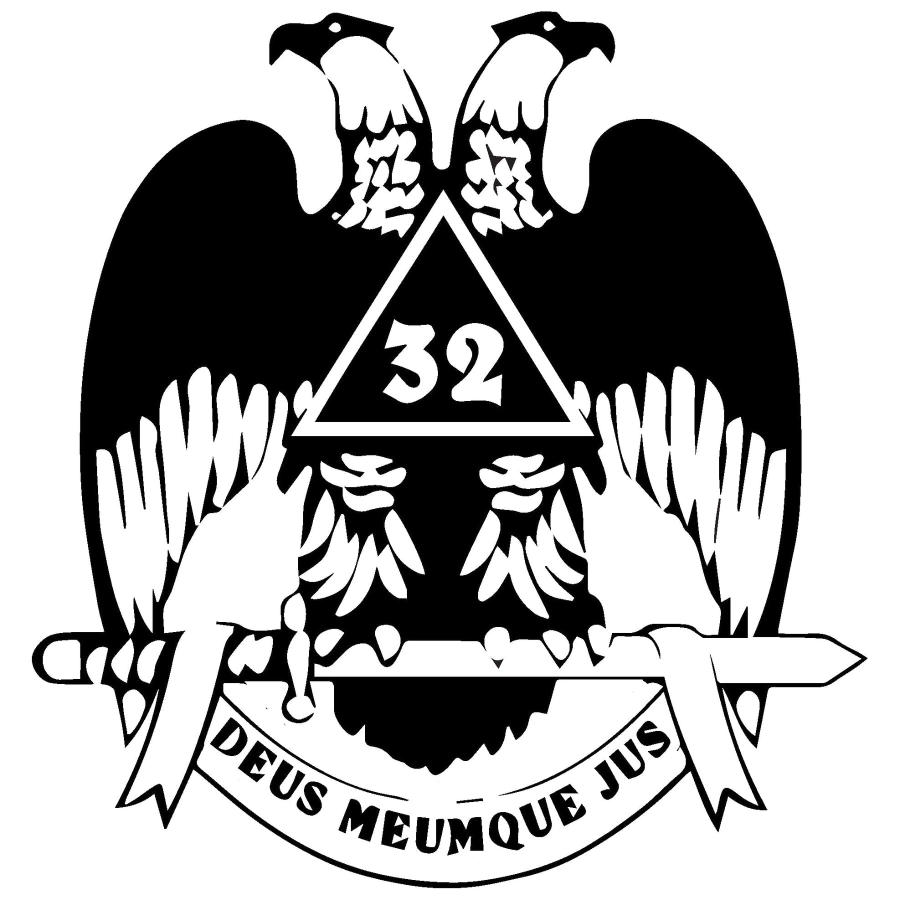 32nd Degree Scottish Rite Flask - Wings Down Leather & Stainless Steel - Bricks Masons