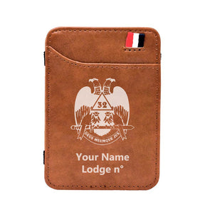 32nd Degree Scottish Rite Wallet - Wings Down Black & Brown - Bricks Masons