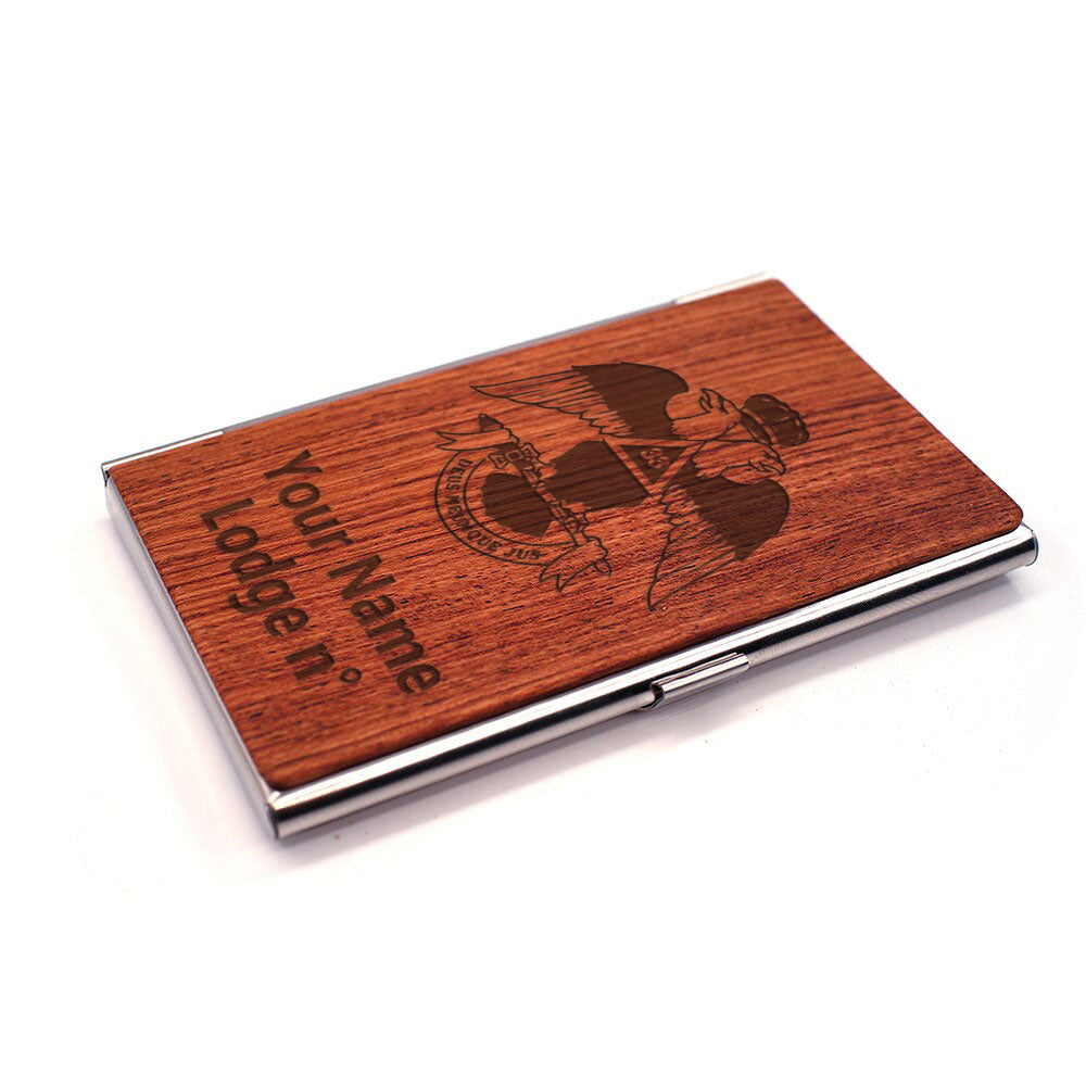 33rd Degree Scottish Rite Business Card Holder - Wings Down RFID Protection - Bricks Masons