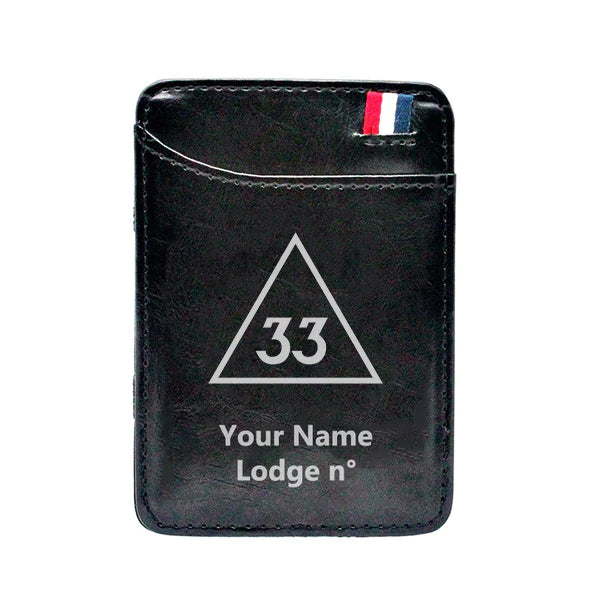 33rd Degree Scottish Rite Wallet - Black & Brown - Bricks Masons