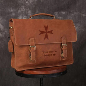 Order of Malta Briefcase - Handmade Leather - Bricks Masons