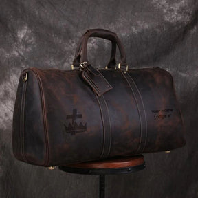 Knights Templar Travel Bag - Genuine Vintage Leather - Bricks Masons