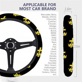 Knights Templar Commandery Steering Wheel Cover - White & Gold - Bricks Masons