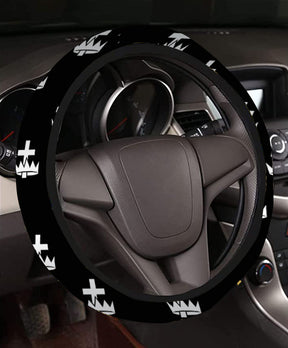 Knights Templar Commandery Steering Wheel Cover - White & Gold - Bricks Masons