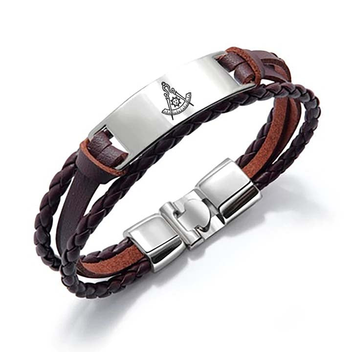 Past Master Blue Lodge California Regulation Bracelet - Black & Brown - Bricks Masons