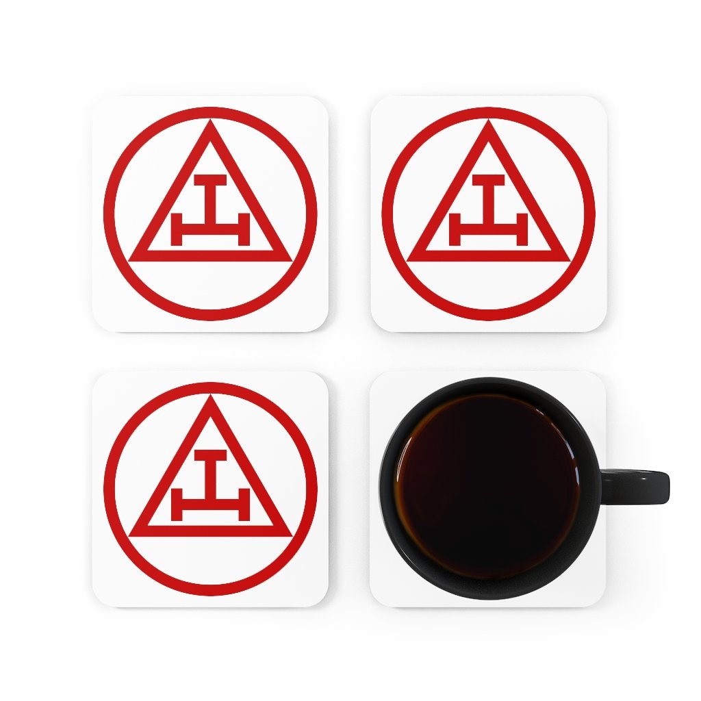 Royal Arch Chapter Coaster - White & Red - Bricks Masons