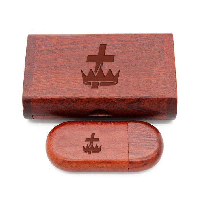 Knights Templar Commandery USB Flash Drives - Various Wood Colors - Bricks Masons