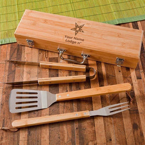 OES Grill Tool - BBQ Set & Bamboo Case - Bricks Masons