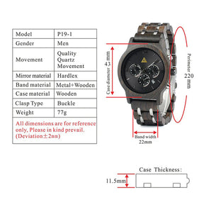 Royal Arch Chapter Wristwatch - Various Wood Colors - Bricks Masons