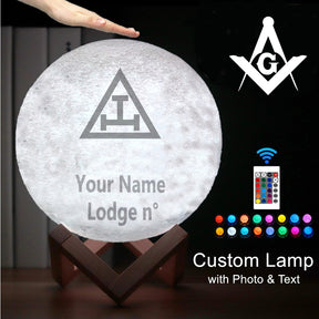 Royal Arch Chapter Lamp - 3D Moon Various Colors - Bricks Masons