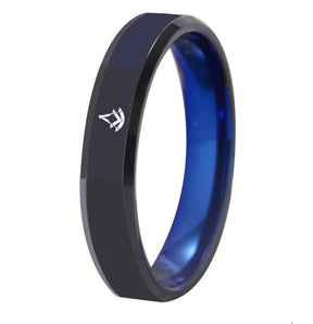 Past Master Blue Lodge Ring - Black With Blue Tungsten - Bricks Masons