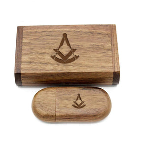 Past Master Blue Lodge USB Flash Drives - Various Wood Colors - Bricks Masons