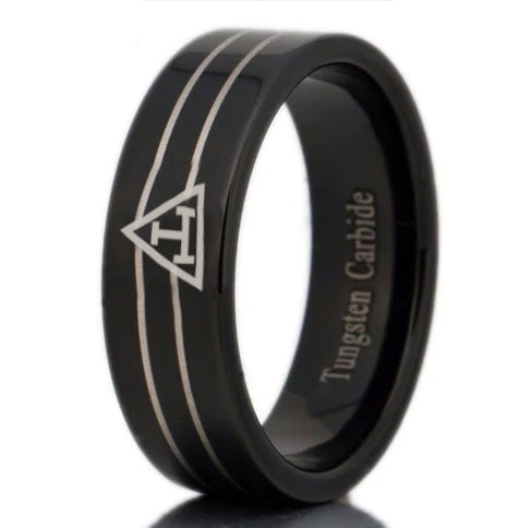 Royal Arch Chapter Ring - Black Tungsten - Bricks Masons