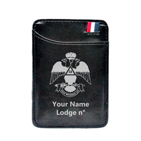 33rd Degree Scottish Rite Wallet - Wings Down Black & Brown - Bricks Masons