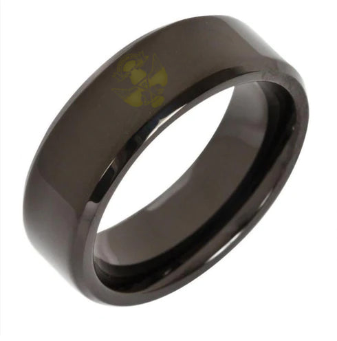 33rd Degree Scottish Rite Ring - Wings Down Tungsten Carbide - Bricks Masons