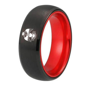 33rd Degree Scottish Rite Ring - Wings Down Black Tungsten With Red Aluminum Inlay - Bricks Masons