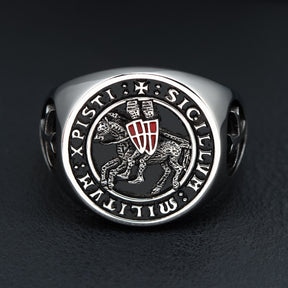 Knights Templar Commandery Ring - Sterling Silver - Bricks Masons