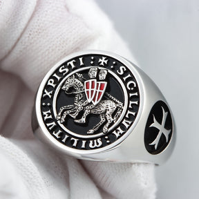 Knights Templar Commandery Ring - Sterling Silver - Bricks Masons