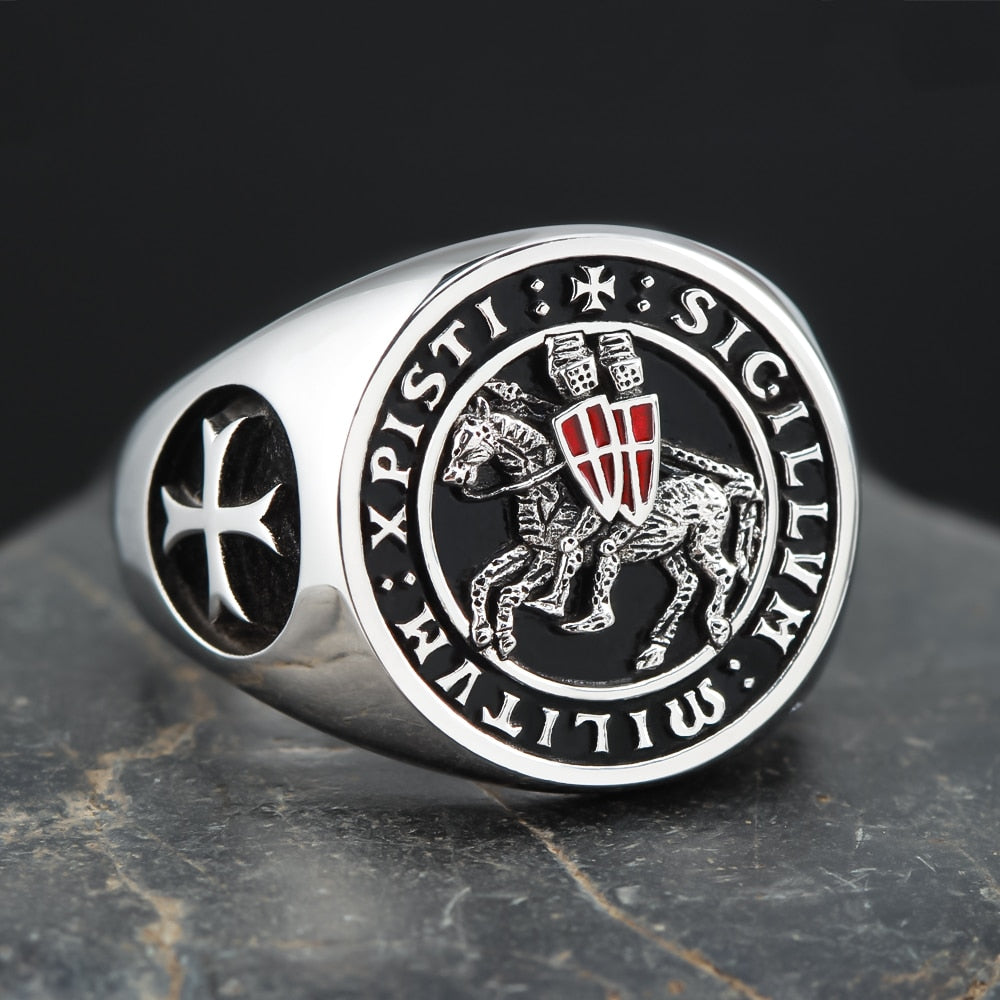 Knights Templar Commandery Ring - Sterling Silver - Bricks Masons