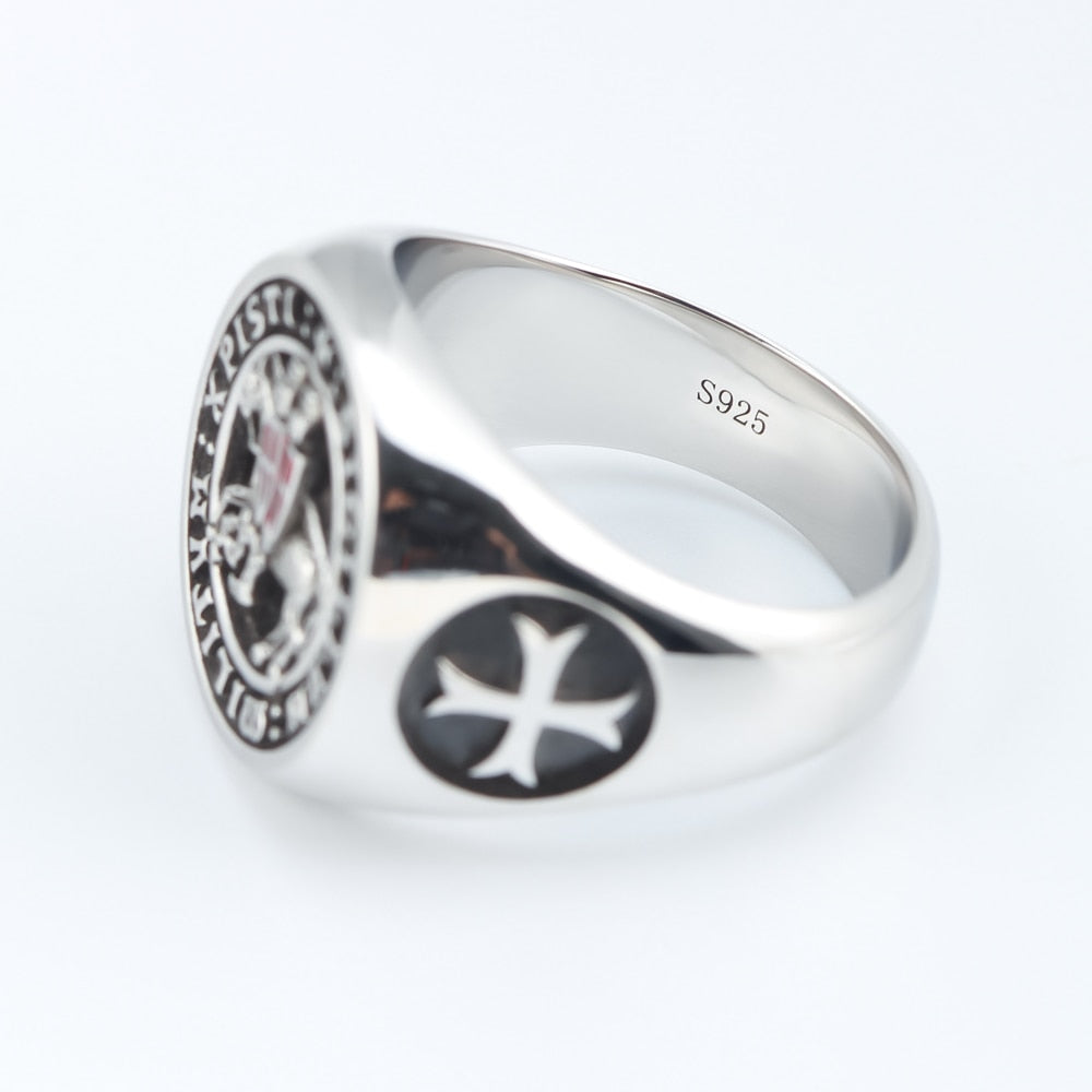 Knights Templar Commandery Ring - Sterling Silver - Bricks Masons