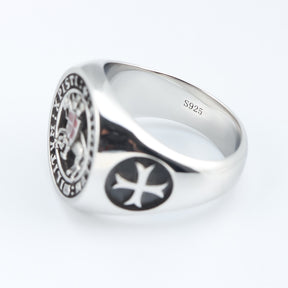 Knights Templar Commandery Ring - Sterling Silver - Bricks Masons