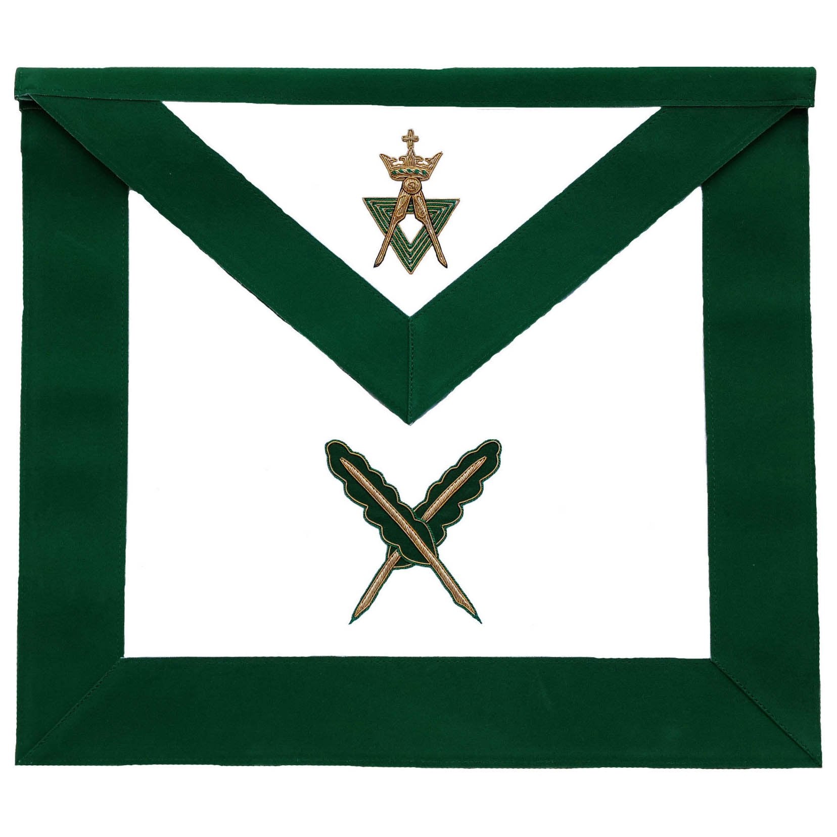Secretary Allied Masonic Degrees Apron - Green Velvet - Bricks Masons