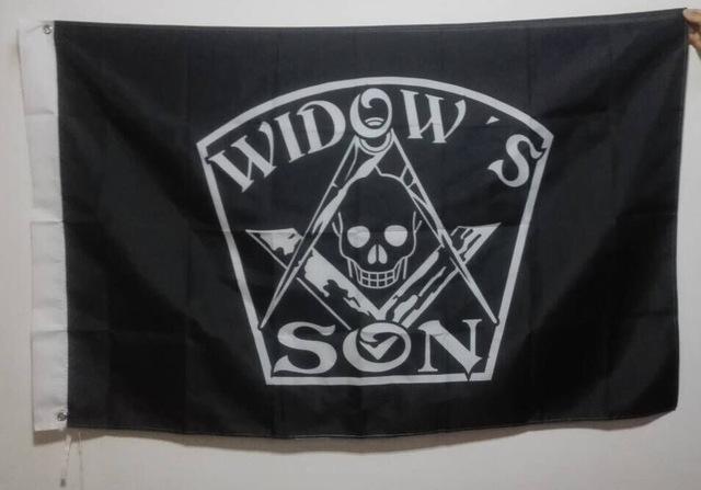 WIDOW'S SON Black Masonic Flag - Bricks Masons