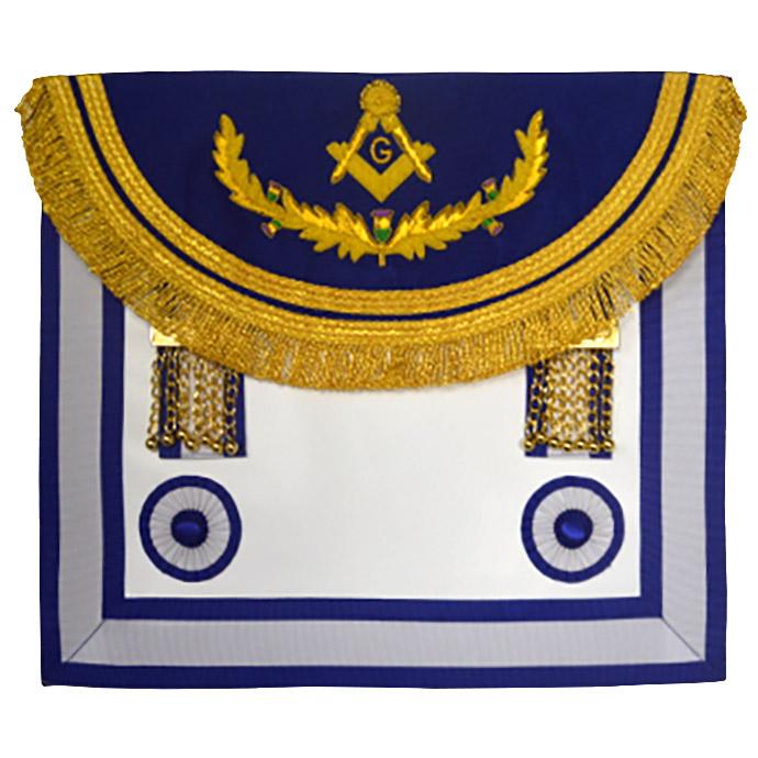 Scottish Rite Master Mason Handmade Embroidery Apron - Light Blue with Vinework - Bricks Masons