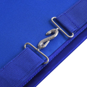 Royal & Select Masters English Regulation Apron - White & Blue Embroidery - Bricks Masons