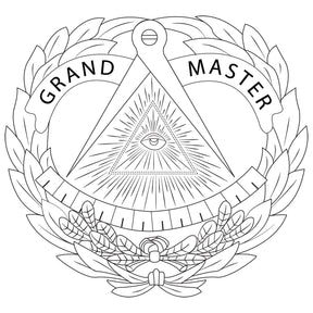 Grand Master Blue Lodge Flask - Leather & Stainless Steel - Bricks Masons