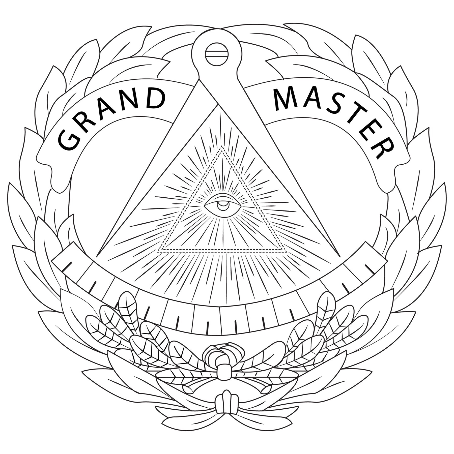 Grand Master Blue Lodge Flask - 6oz Full Set Shot Glass & Funnel - Bricks Masons