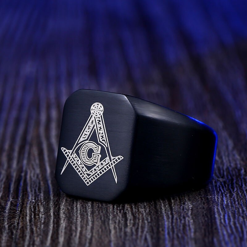 Master Mason Blue Lodge Ring - Square & Compass With G [Multiple Colors] - Bricks Masons