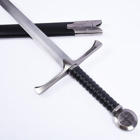 Knights Templar Commandery Sword - Black Hilt and Silver Scabbard - Bricks Masons